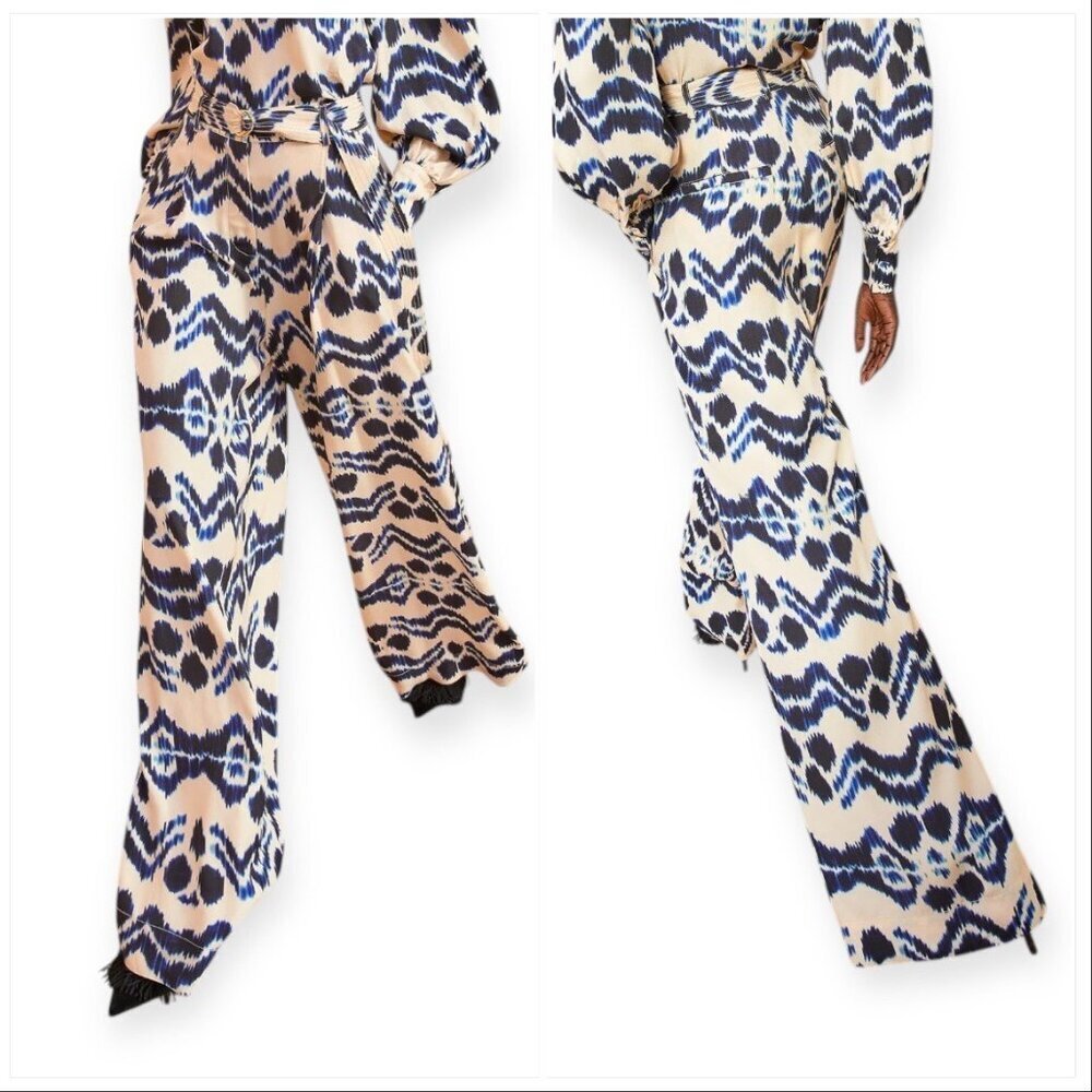 Ulla Johnson Lydia Pants in Nimbus, Size 00, Cream, blue